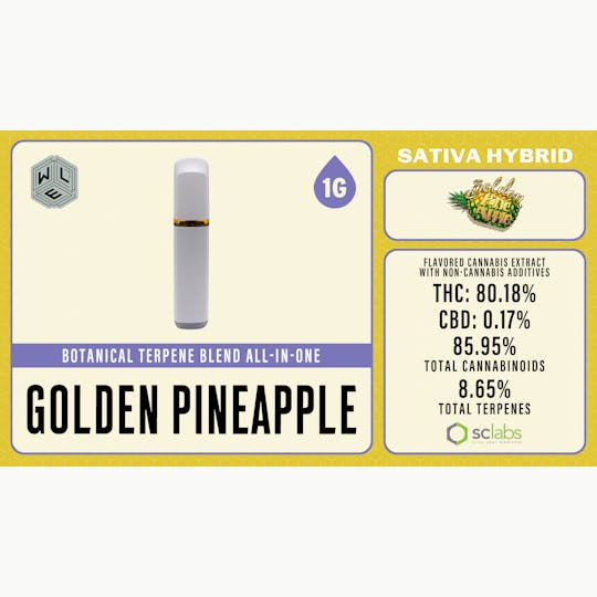 White Label Extracts - WLE | Golden Pineapple | Botanical Terpene Blend AIO | 1G - 1
