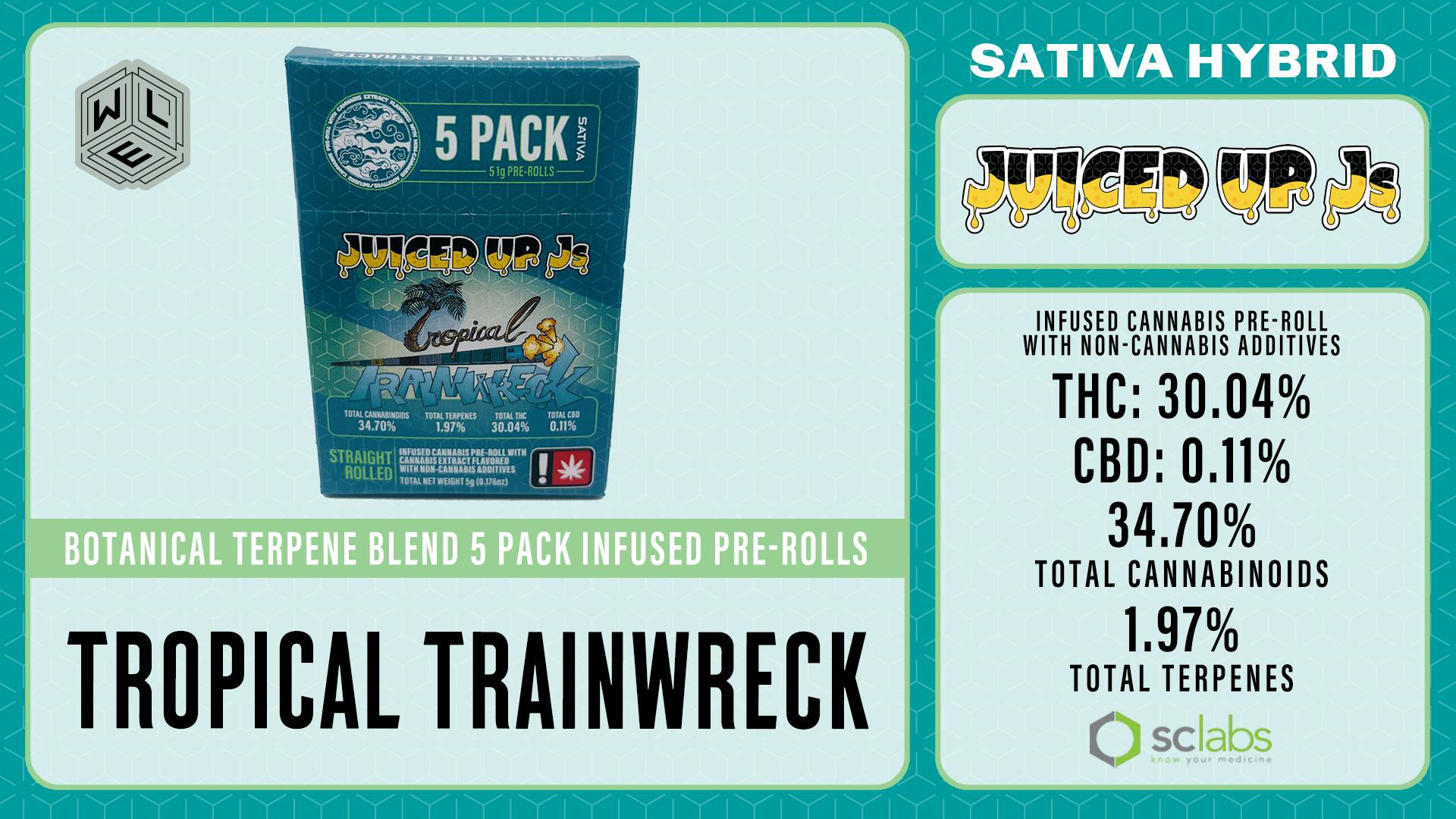 White Label Extracts - WLE | Juiced Up J's Tropical Trainwreck | Infused Pre Roll | 5pk - 1