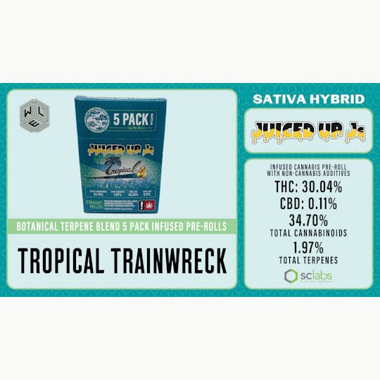 White Label Extracts - WLE | Juiced Up J's Tropical Trainwreck | Infused Pre Roll | 5pk - 1