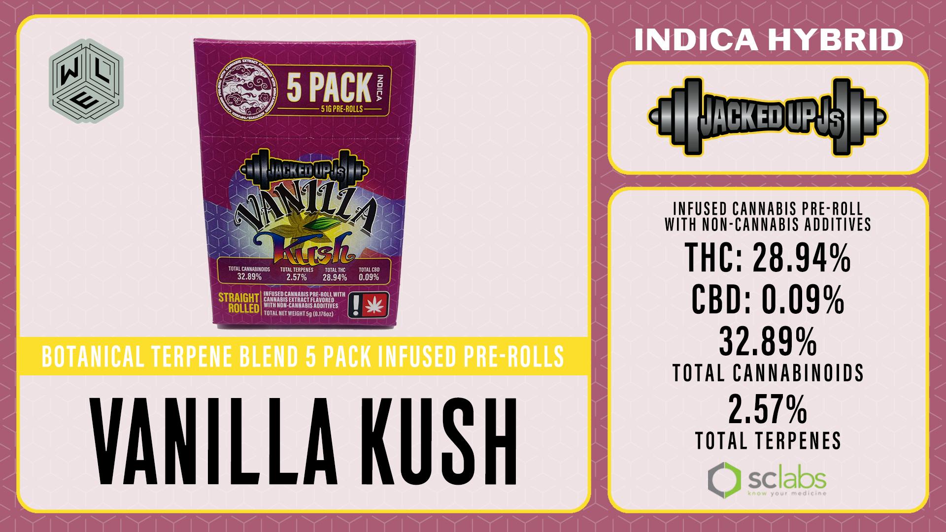 White Label Extracts - WLE | Jacked Up J's Vanilla Kush | Infused Pre Roll | 5pk - 1