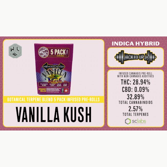 White Label Extracts - WLE | Jacked Up J's Vanilla Kush | Infused Pre Roll | 5pk - 1