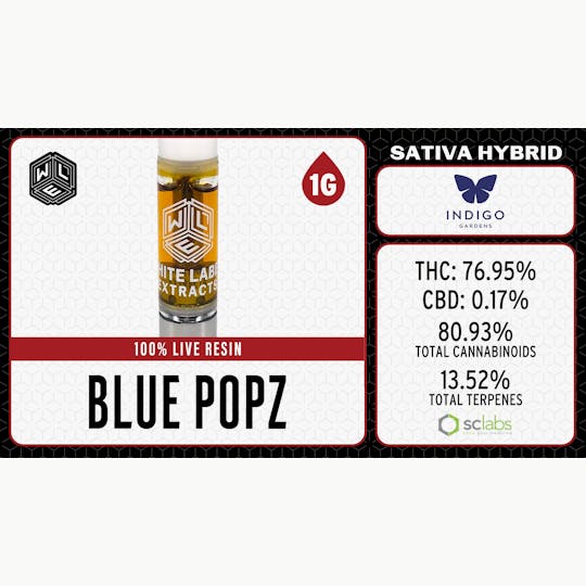 White Label Extracts - WLE | Blue Popz | Live Resin Cartridge | 1G - 1