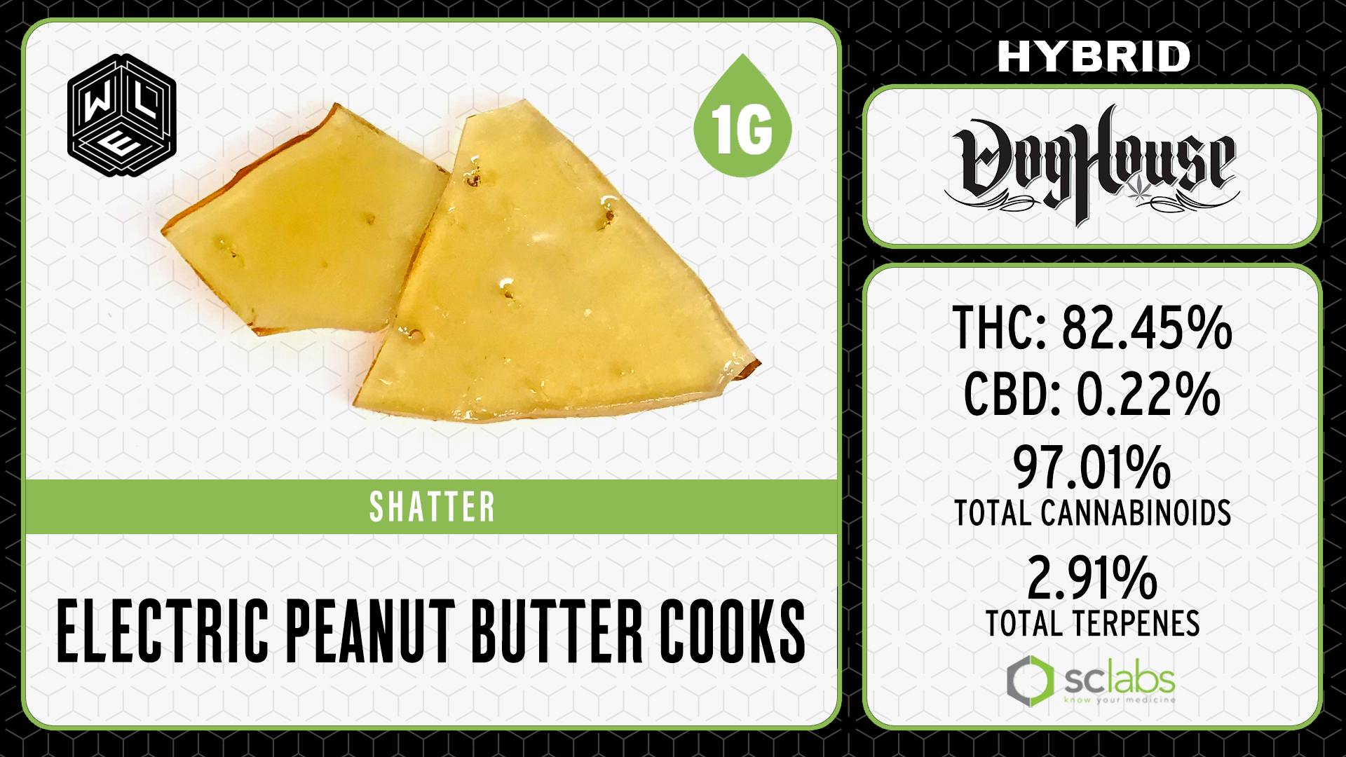 White Label Extracts - WLE | Electric Peanut Butter Cookies | Shatter | 1G - 1