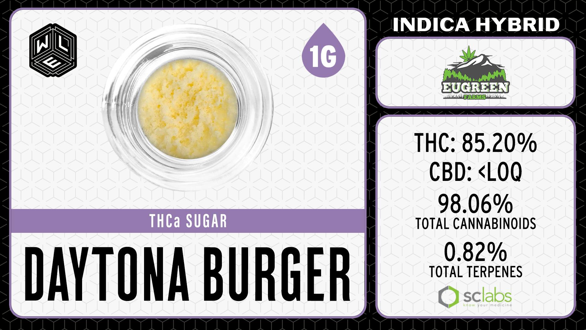 White Label Extracts - WLE | Daytona Burger | THCA Sugar | 1G - 1