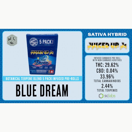 White Label Extracts - WLE | Juiced Up J's Blue Dream | Infused Pre Roll | 5pk - 1