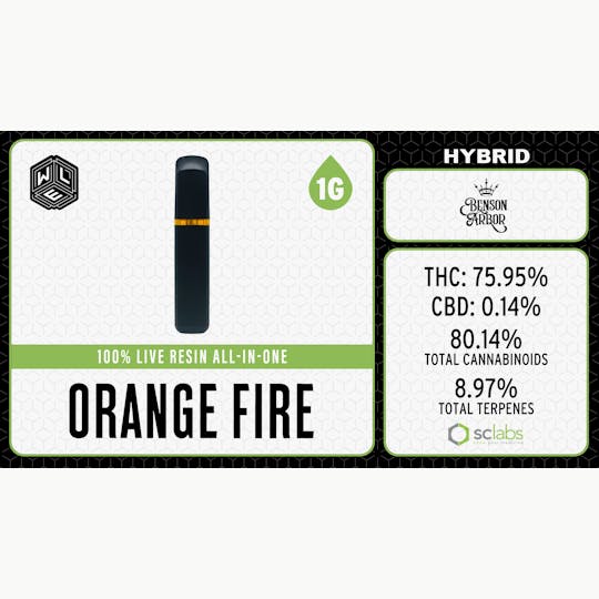White Label Extracts - WLE | Orange Fire | Live Resin AIO | 1G - 1