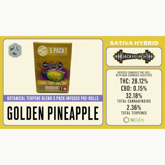 White Label Extracts - WLE | Jacked Up J's Golden Pineapple | Infused Pre Roll | 5pk - 1