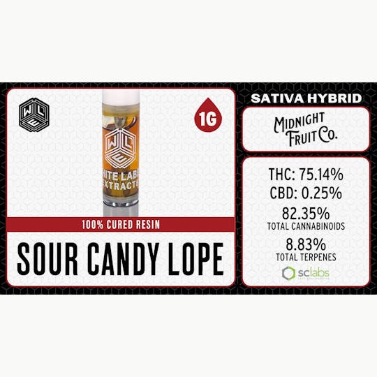 White Label Extracts - WLE | Sour Candy Lope | Cured Resin Cartridge | 1G - 1