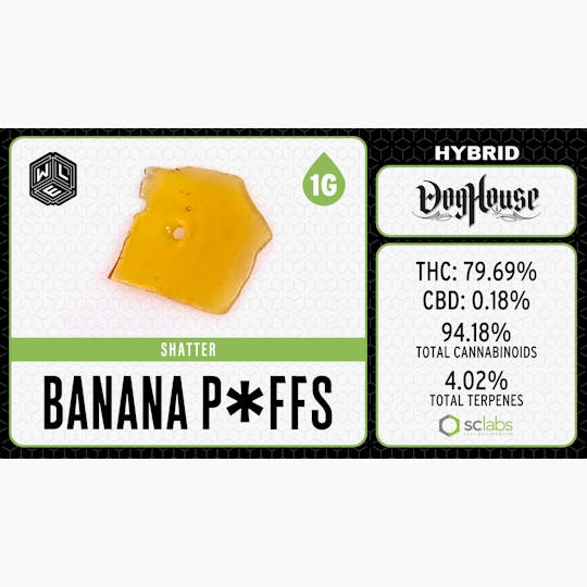 White Label Extracts - WLE | Banana Puffs | Shatter | 1G - 1