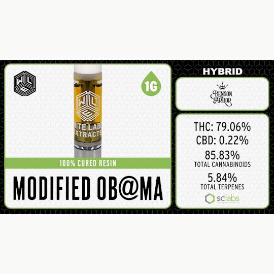 White Label Extracts - WLE | Modified Obama | Cured Resin Cartridge | 1G - 1
