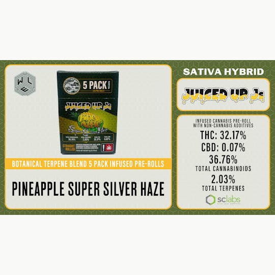 White Label Extracts - WLE | Juiced Up J's Pineapple SSH | Infused Pre Roll | 5pk - 1