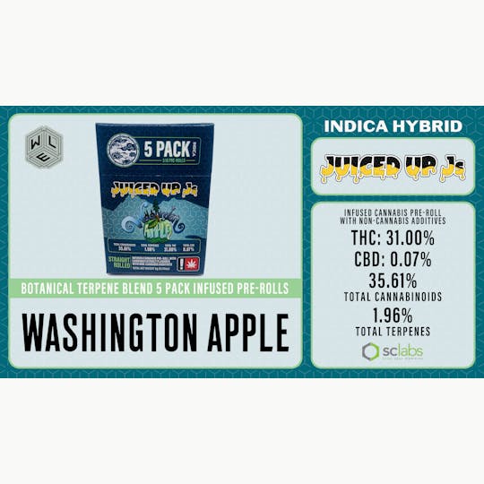 White Label Extracts - WLE | Juiced Up J's Washington Apple | Infused Pre Roll | 5pk - 1
