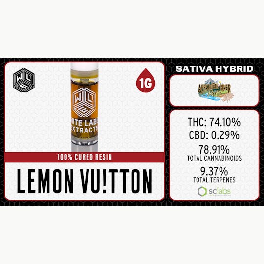 White Label Extracts - WLE | Lemon Vuitton | Cured Resin Cartridge | 1G - 1