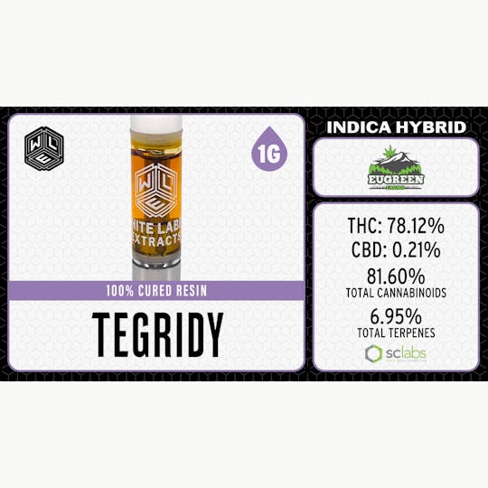 White Label Extracts - WLE | Tegridy | Cured Resin Cartridge | 1G - 1