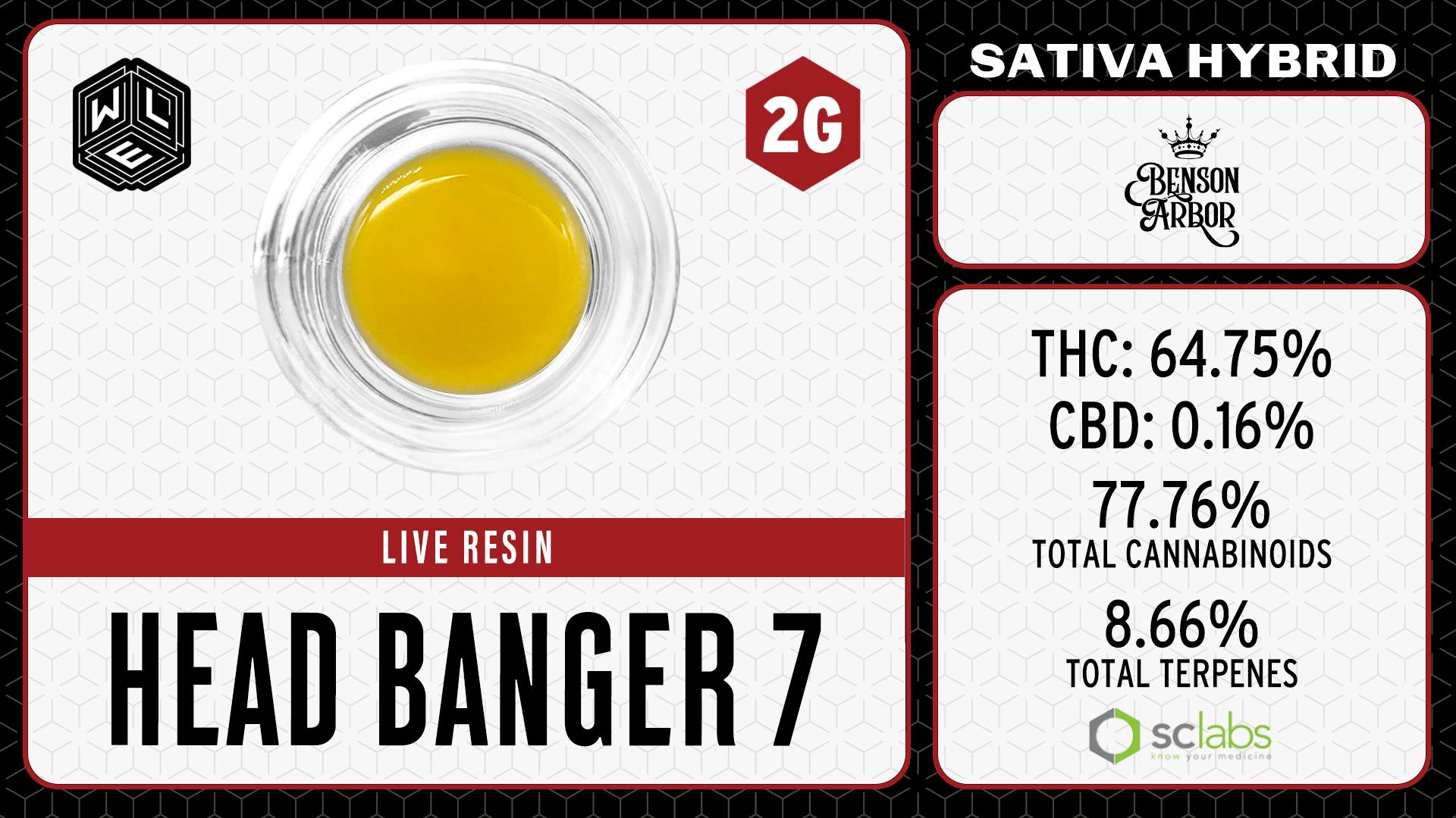 White Label Extracts - WLE | Head Banger 7 | Live Resin Sugar Sauce | 2G - 1