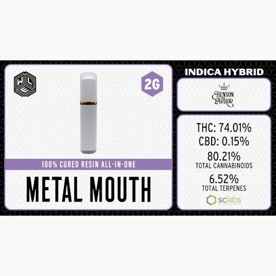 White Label Extracts - WLE | Metal Mouth | Cured Resin AIO | 2G - 1