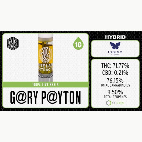 White Label Extracts - WLE | Gary Payton | Live Resin Cartridge | 1G - 1