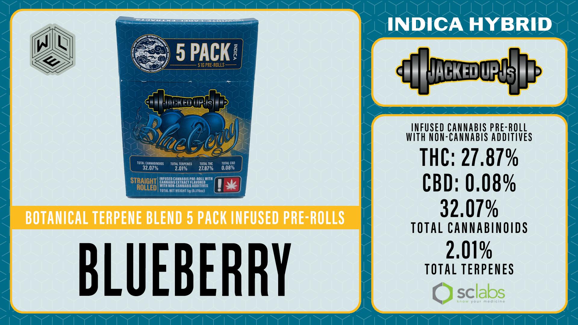 White Label Extracts - WLE | Jacked Up J's Blueberry | Infused Pre Roll | 5pk - 1