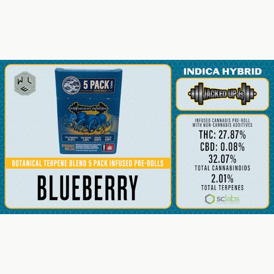 White Label Extracts - WLE | Jacked Up J's Blueberry | Infused Pre Roll | 5pk - 1