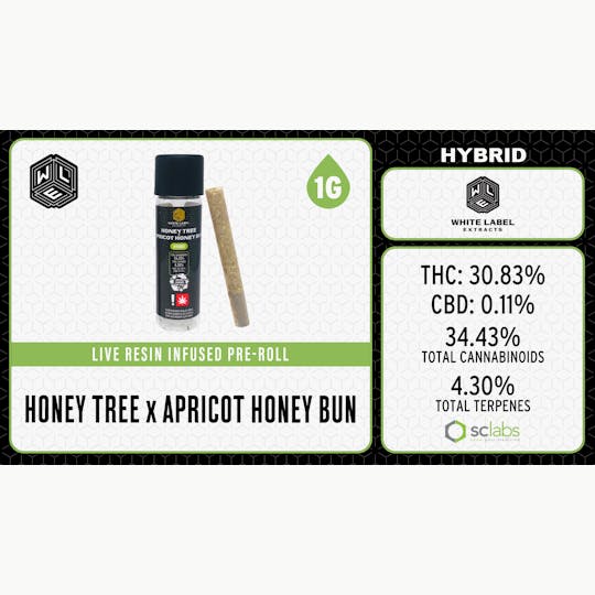 White Label Extracts - WLE | Honey Tree x Apricot Honey Bun | Infused Pre Roll | 1G - 1