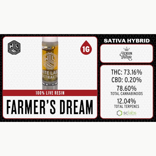 White Label Extracts - WLE | Farmer's Dream | Live Resin Cartridge | 1G - 1