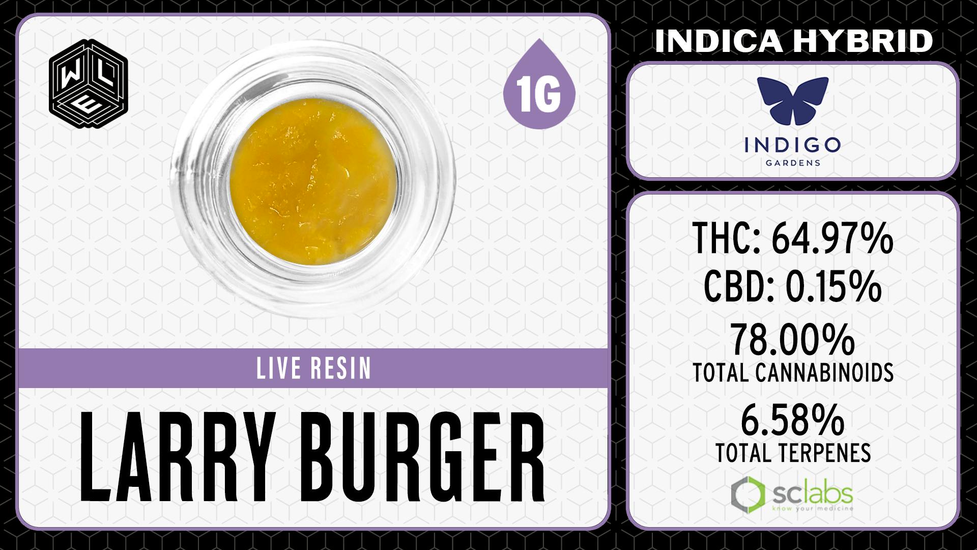 White Label Extracts - WLE | Larry Burger | Live Resin Sugar Sauce | 1G - 1