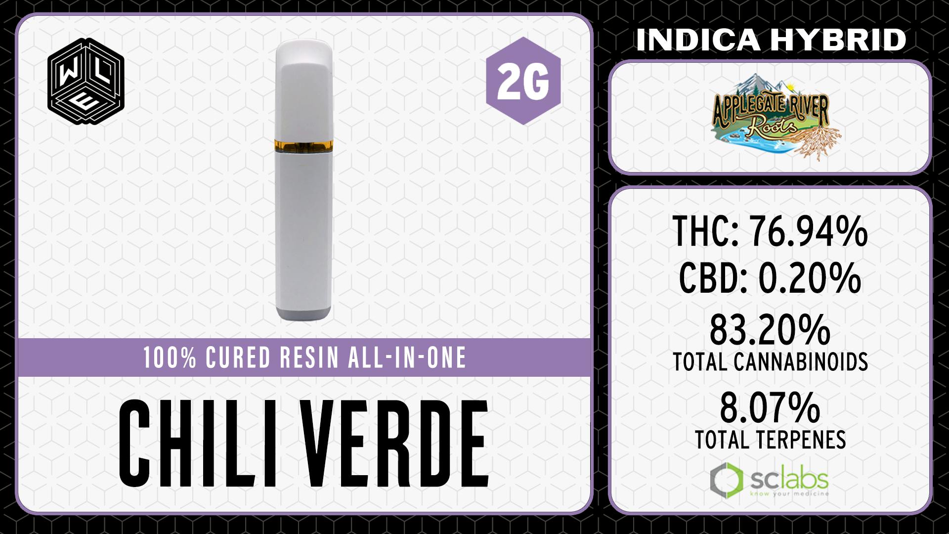 White Label Extracts - WLE | Chili Verde | Cured Resin AIO | 2G - 1