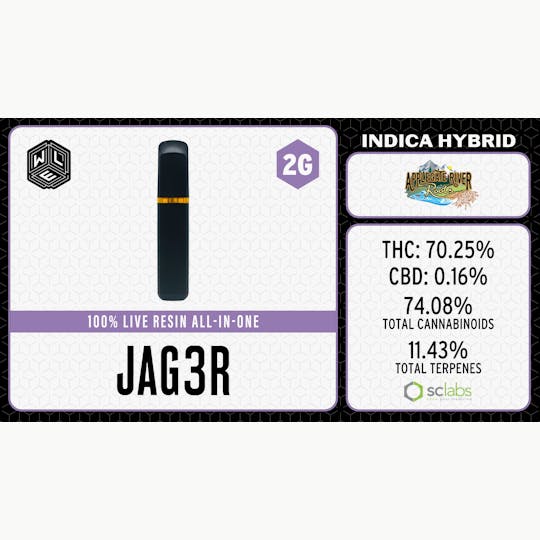 White Label Extracts - WLE | Jag3r | Live Resin AIO | 2G - 1