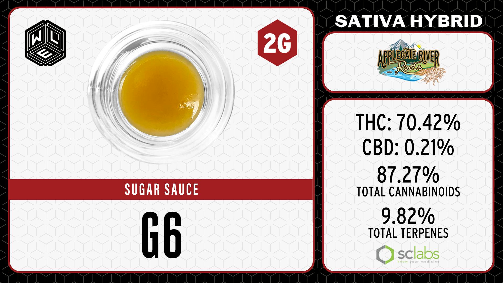 White Label Extracts - WLE | G6 | Cured Resin Sugar Sauce | 2G - 1