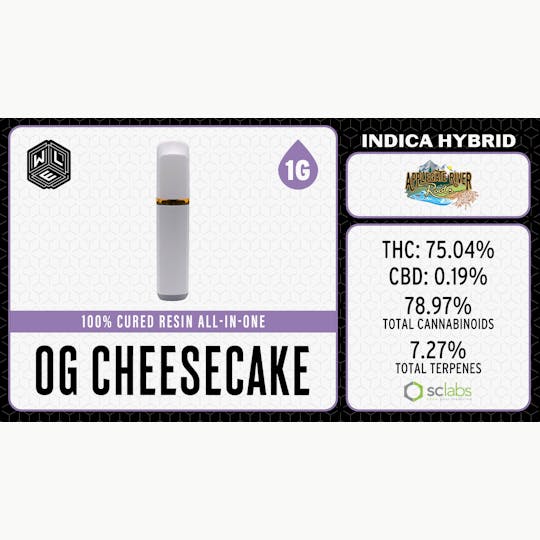 White Label Extracts - WLE | OG Cheesecake | Cured Resin AIO | 1G - 1