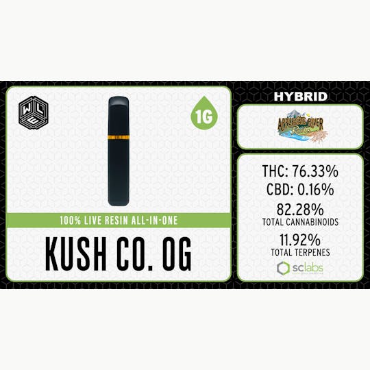 White Label Extracts - WLE | Kush Co. OG | Live Resin AIO | 1G - 1