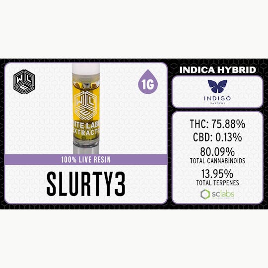 White Label Extracts - WLE | Slurty3 | Live Resin Cartridge | 1G - 1