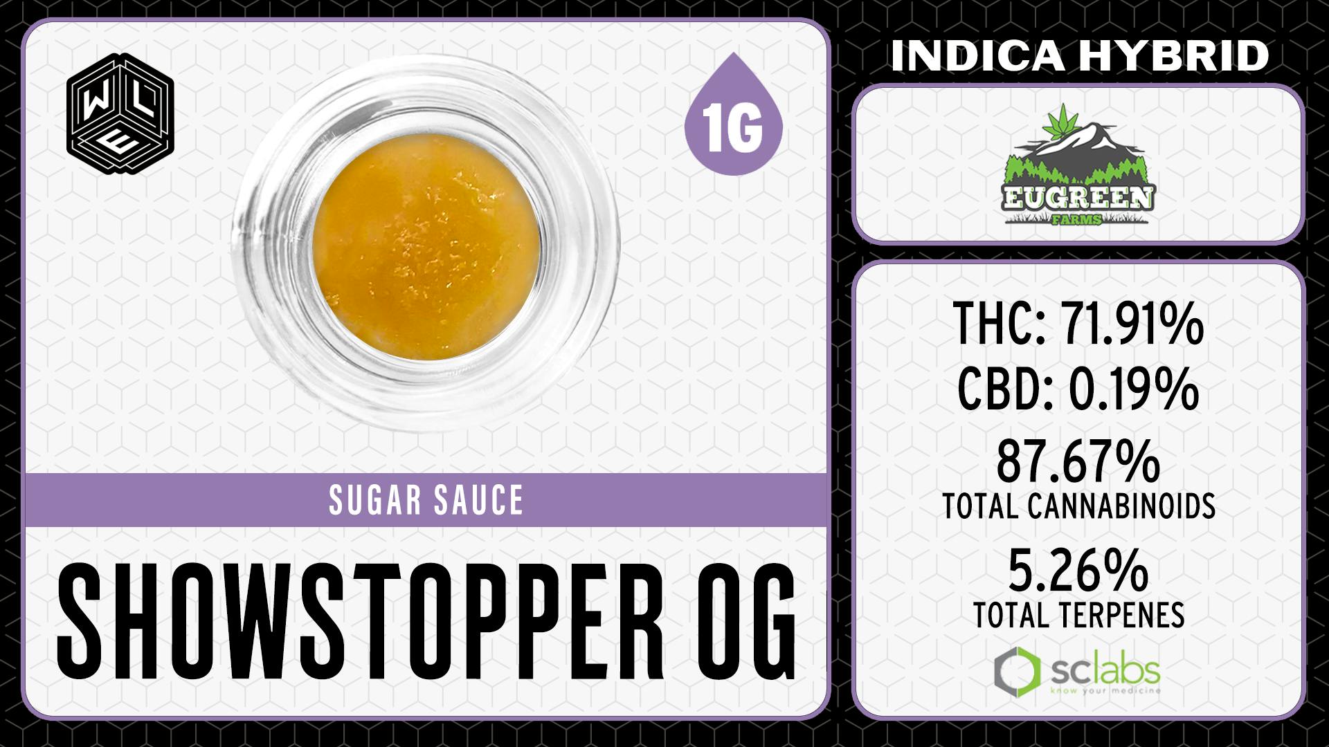 White Label Extracts - WLE | Showstopper OG | Cured Resin Sugar Sauce | 1G - 1