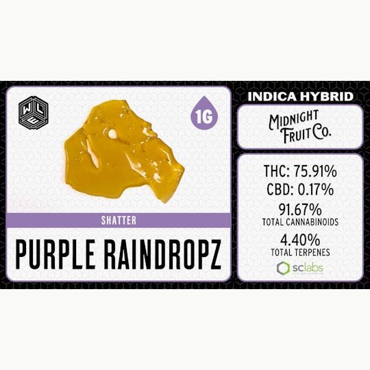 White Label Extracts - WLE | Purple Raindropz | Shatter | 1G - 1