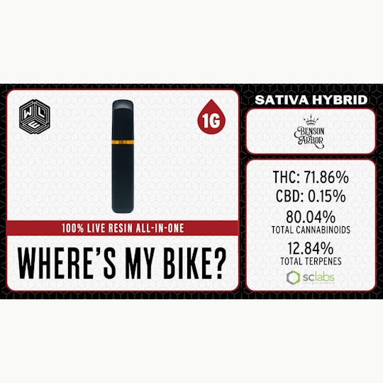 White Label Extracts - WLE | Where's My Bike | Live Resin AIO | 1G - 1