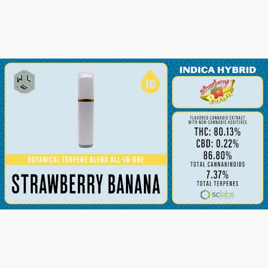 White Label Extracts - WLE | Strawberry Banana | Botanical Terpene Blend AIO | 1G - 1