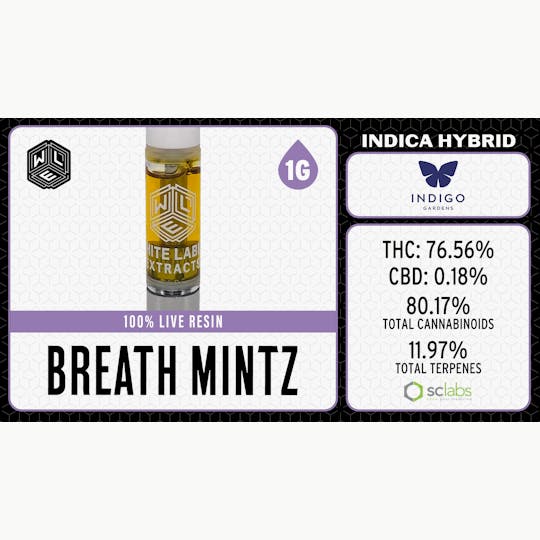 White Label Extracts - WLE | Breath Mintz | Live Resin Cartridge | 1G - 1