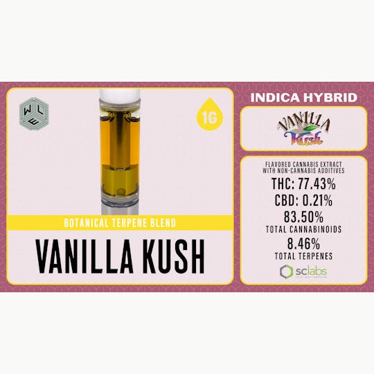 White Label Extracts - WLE | Vanilla Kush | Botanical Terpene Blend Cartridge | 1G - 1