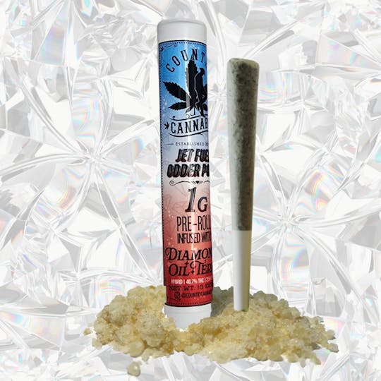 Country Cannabis - Jet Fuel Odder Popz | Diamond Infused Preroll | 1G - 1