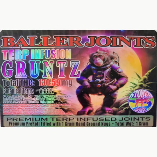 Red Run Cannabis Cultivators - Red Run - Gruntz Terp Infusion Baller Joints 1g - 1