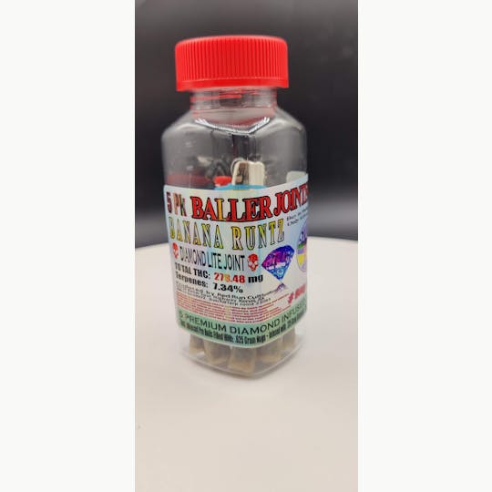Red Run Cannabis Cultivators - Red Run - Banana Runtz Diamond Infused Baller Joints 0.75g 5pk - 1