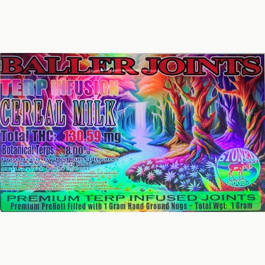 Red Run Cannabis Cultivators - Red Run - Cereal Milk Terp Infusion Baller Joints 1g - 1