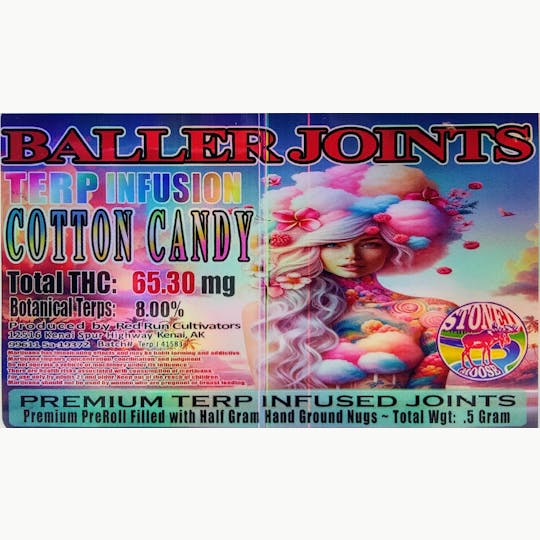 Red Run Cannabis Cultivators - Red Run - Cotton Candy Terp Infusion Baller Joints 0.5g - 1