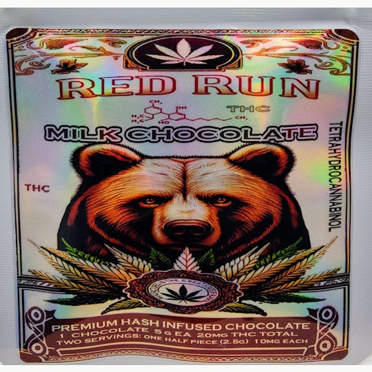 Red Run Cannabis Cultivators - Red Run - Milk Chocolate 20mg - 1