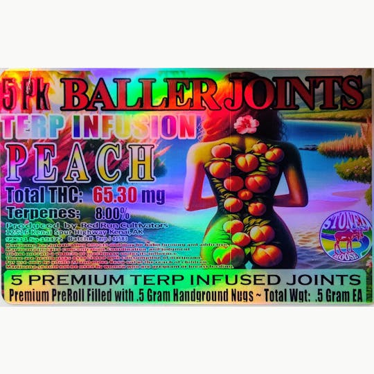 Red Run Cannabis Cultivators - Red Run - Peach Terp Infusion Baller Joints 0.5g 5pk - 1