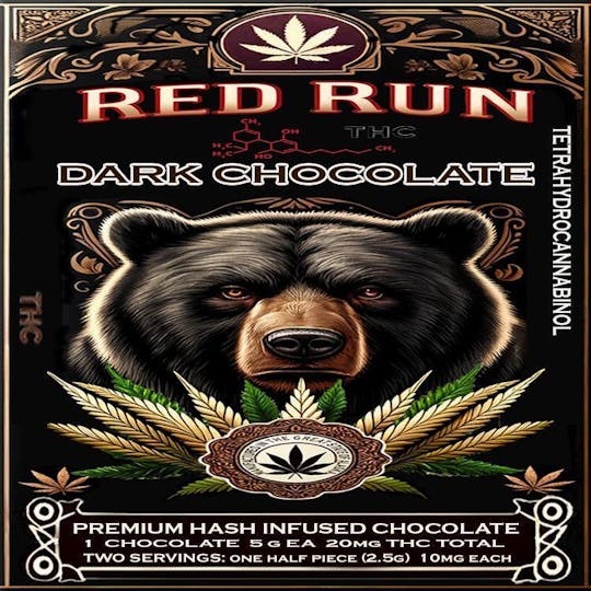 Red Run Cannabis Cultivators - Red Run - Dark Chocolate 20mg - 1