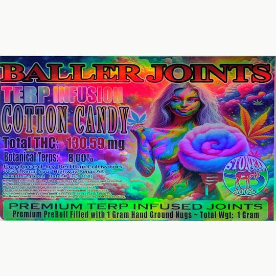 Red Run Cannabis Cultivators - Red Run - Cotton Candy Terp Infusion Baller Joints 1g - 1