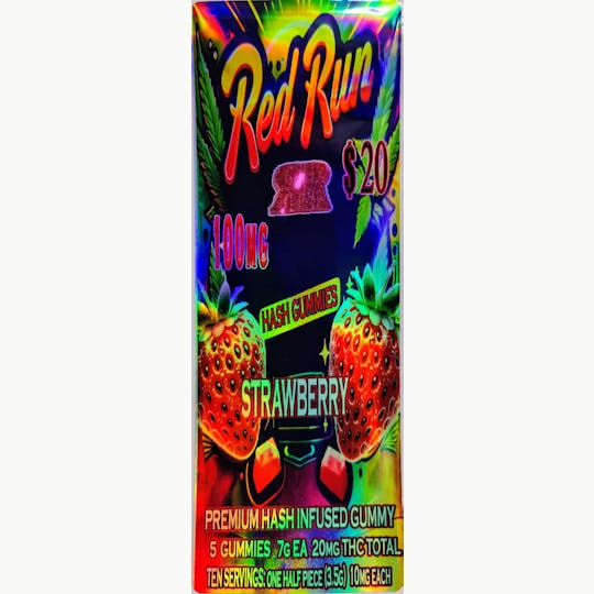 Red Run Cannabis Cultivators - Red Run - Strawberry Gummies 100mg - 1