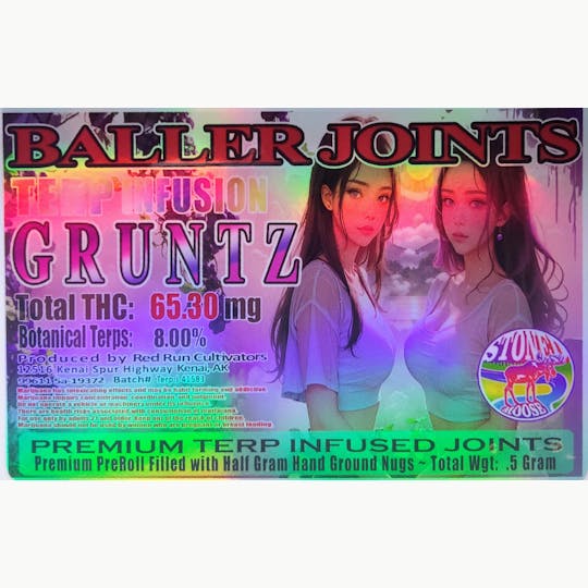 Red Run Cannabis Cultivators - Red Run - Gruntz Terp Infusion Baller Joints 0.5g - 1