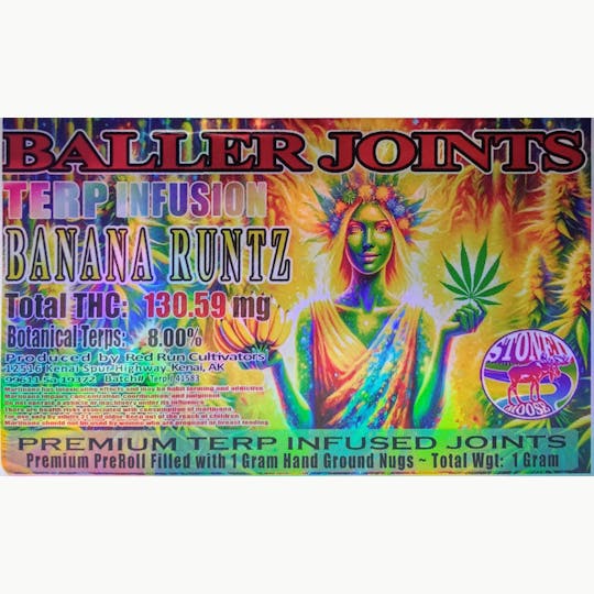 Red Run Cannabis Cultivators - Red Run - Banana Runtz Terp Infusion Baller Joints 1g - 1